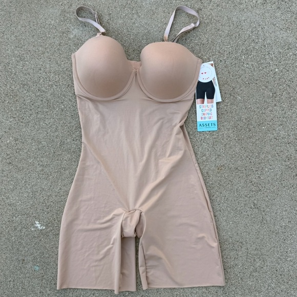 ASSETS by SPANX Strapless Cupped Shaping Bodysuit large new with tags - Picture 10 of 11